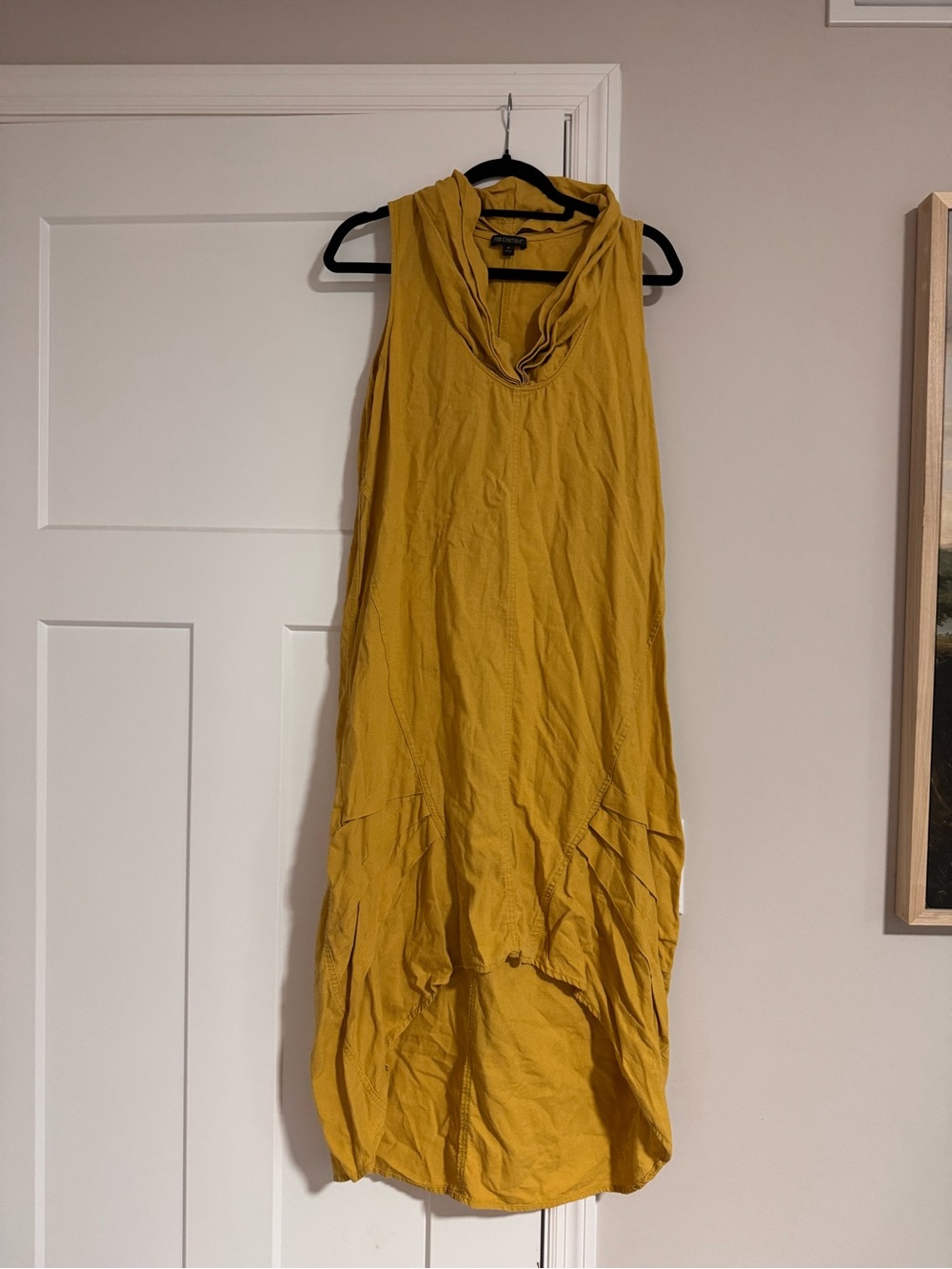 Sleeveless Mustard Cowl Neck Dress - for Cynthia